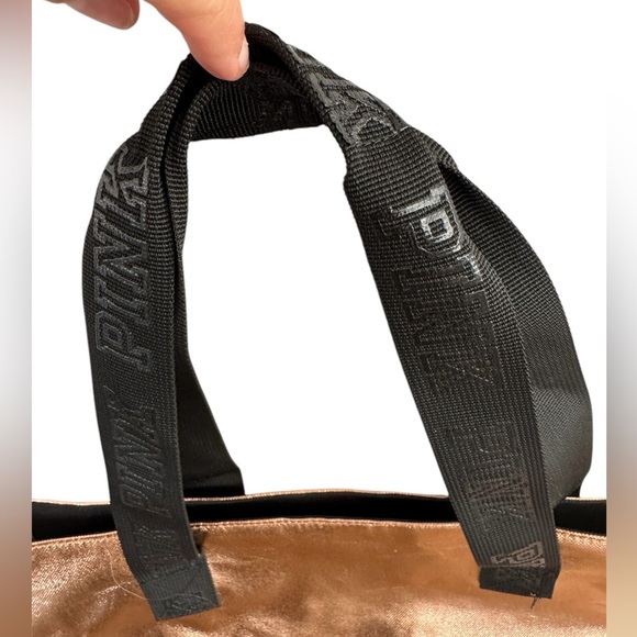 PINK Victoria's Secret - PINK - 21" × 12" X7" - Rose Gold Metallic TOTE BAG - Picture 4 of 6